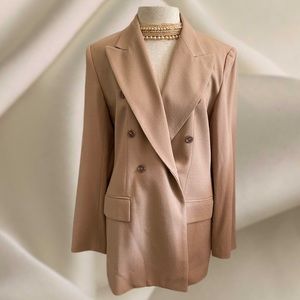 1980s Austin Reed Double Breasted Tan Blazer